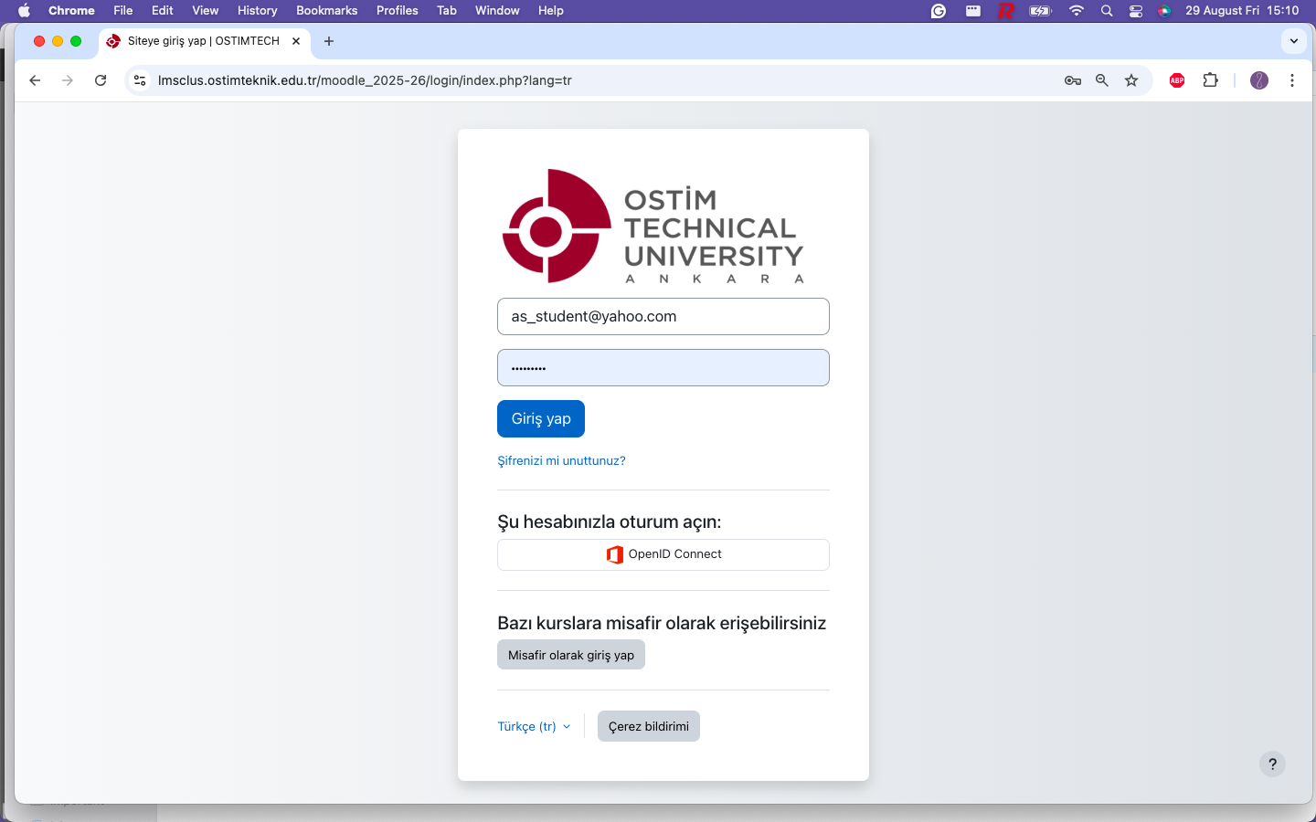 OpenID Connect giriş örneği