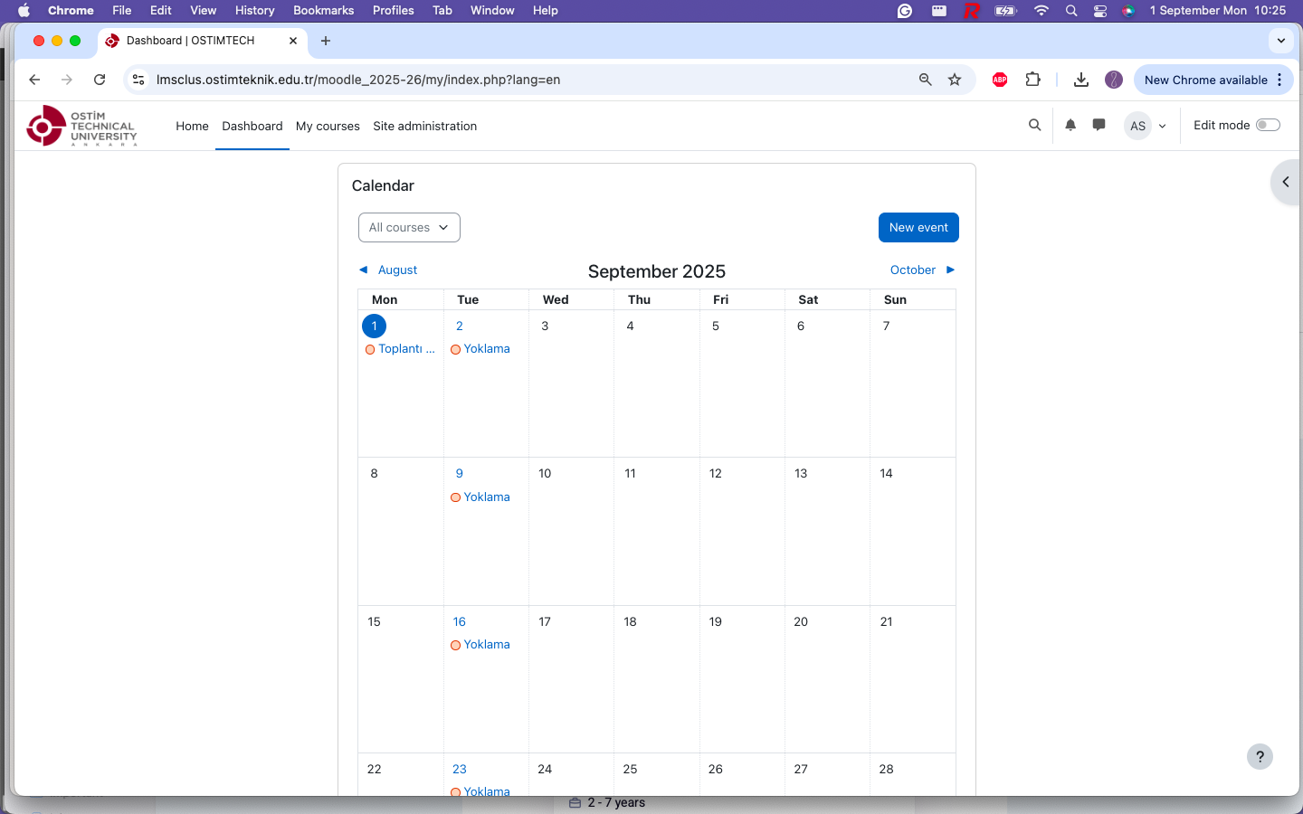 Calendar view